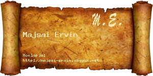 Majsai Ervin névjegykártya